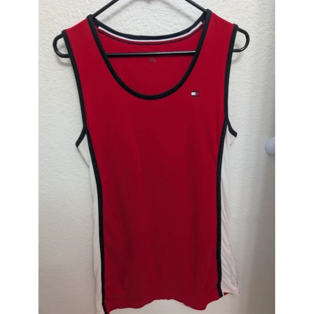 Tommy Hilfiger Red Sporty Colorblock Sleeveless Tank Dress Large